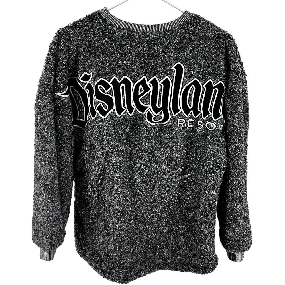 Disney Parks Disneyland Resort Spirit Jersey Sweatshirt Faux Sheepskin Gray XS